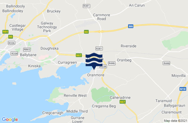 Oranmore, Ireland tide times map