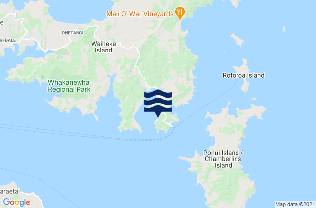 Orapiu Bay, New Zealand tide times map