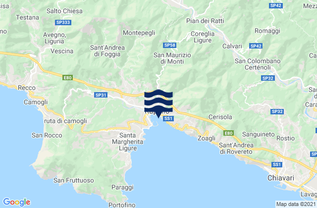 Orero, Italy tide times map