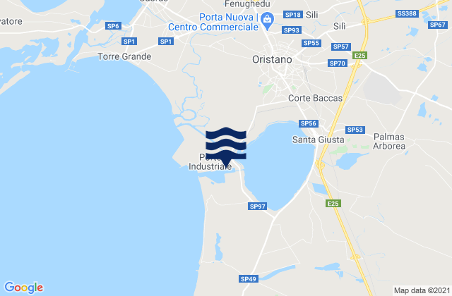 Oristano, Italy tide times map