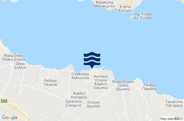 Oropos, Greece tide times map