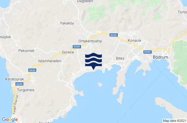 Ortyakent Yahsi, Turkey tide times map