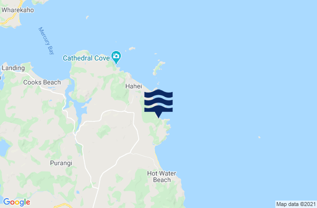 Orua Bay, New Zealand tide times map