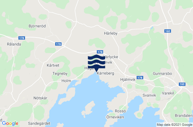 Orust, Sweden tide times map