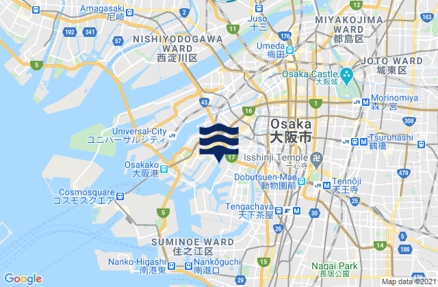 Osaka-fu, Japan tide times map