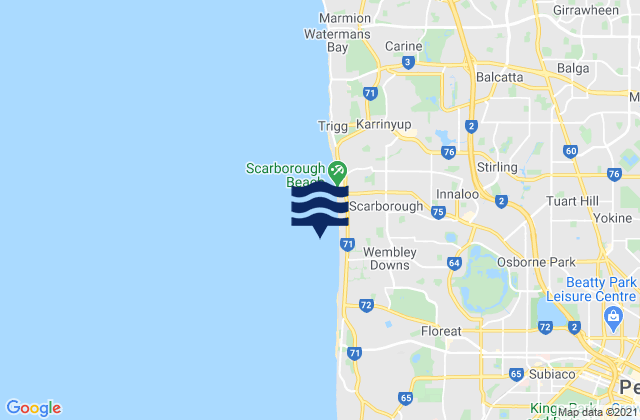 Osborne Park, Australia tide times map