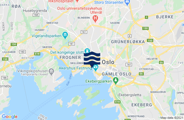 Oslo, Norway tide times map