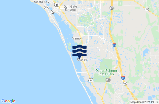 Osprey, United States tide chart map