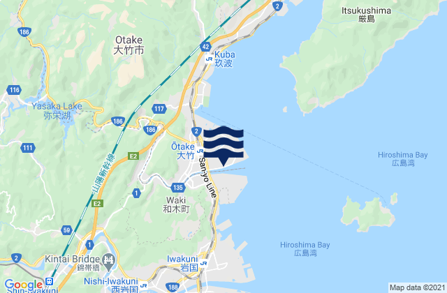 Otake, Japan tide times map