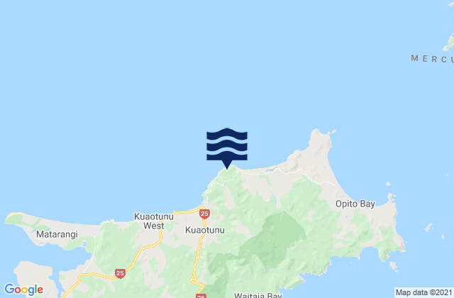 Otama Beach, New Zealand tide times map