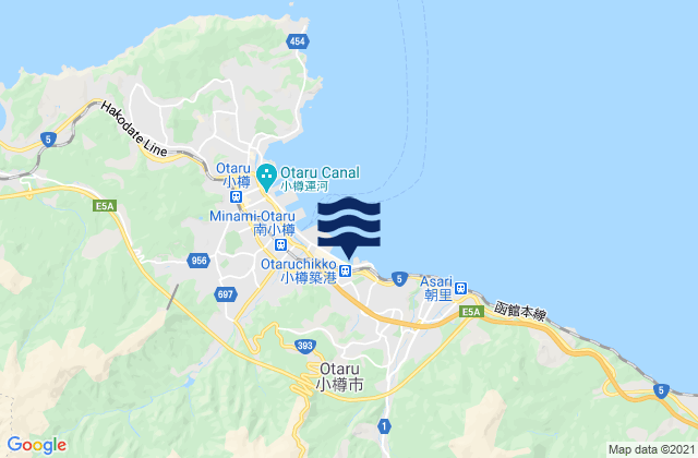 Otaru-shi, Japan tide times map