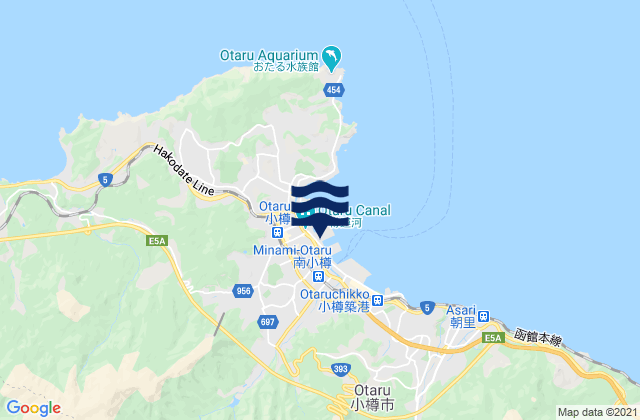 Otaru, Japan tide times map