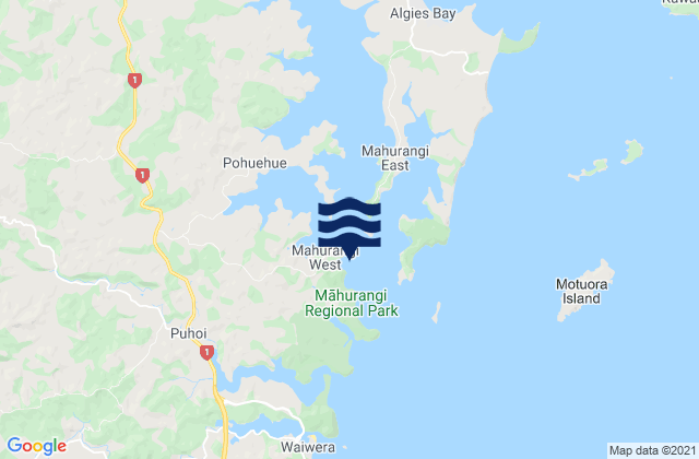 Otuawaea Bay, New Zealand tide times map