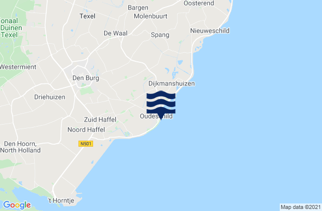 Oudeschild, Netherlands tide times map