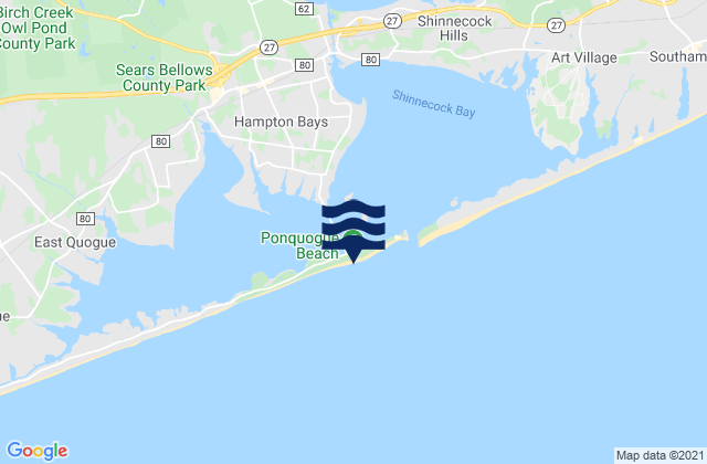 Outside Ponquogue, United States tide chart map