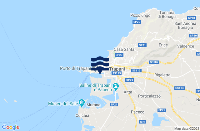Paceco, Italy tide times map