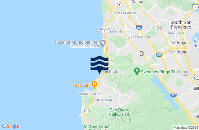 Pacifica, United States tide chart map