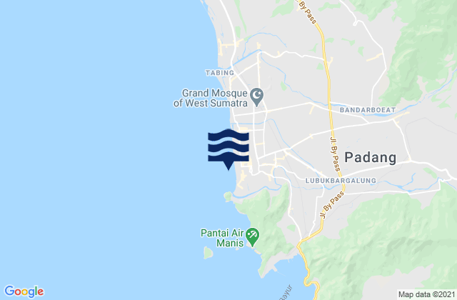 Padang (Telu Bayuk), Indonesia tide times map