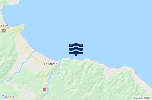 Paengaroa Bay, New Zealand tide times map