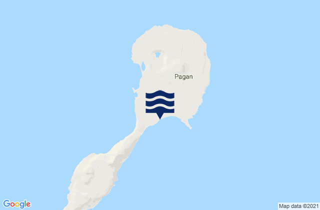 Pagan Island, Northern Mariana Islands tide times map