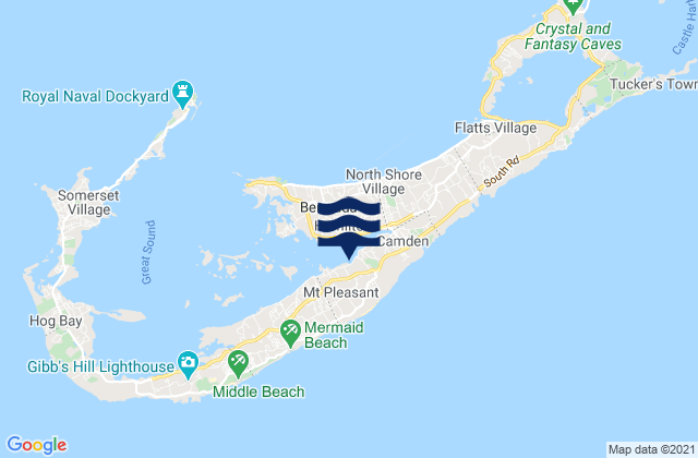 Paget Parish, Bermuda tide times map