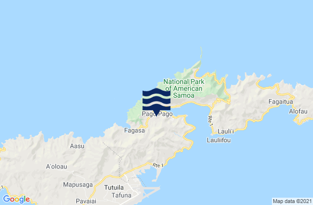 Pago Pago, American Samoa tide times map