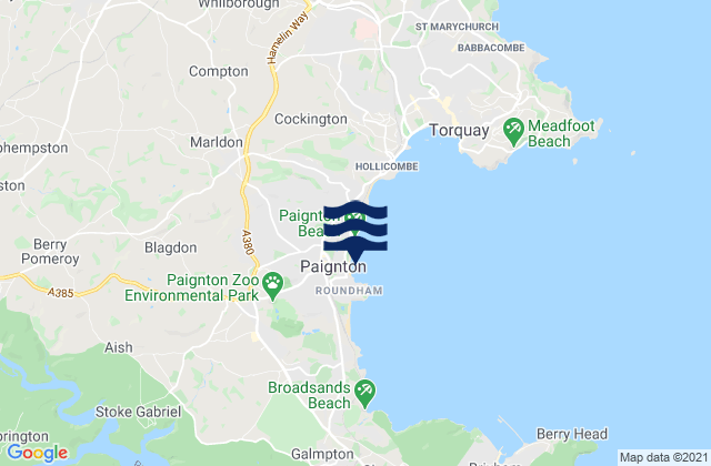Paignton, United Kingdom tide times map