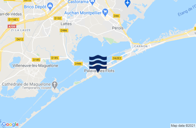 Palavas-les-Flots, France tide times map