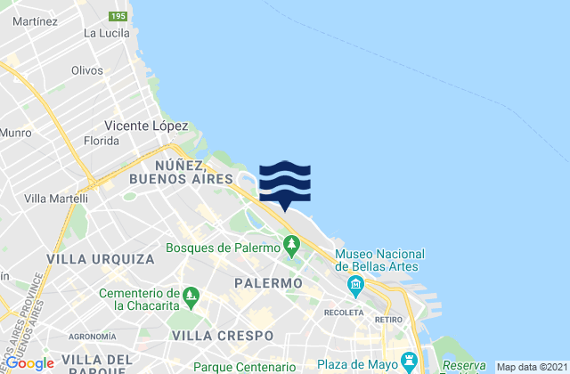 Palermo, Argentina tide times map
