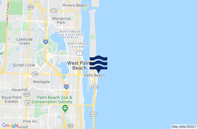 Palm Beach, United States tide chart map