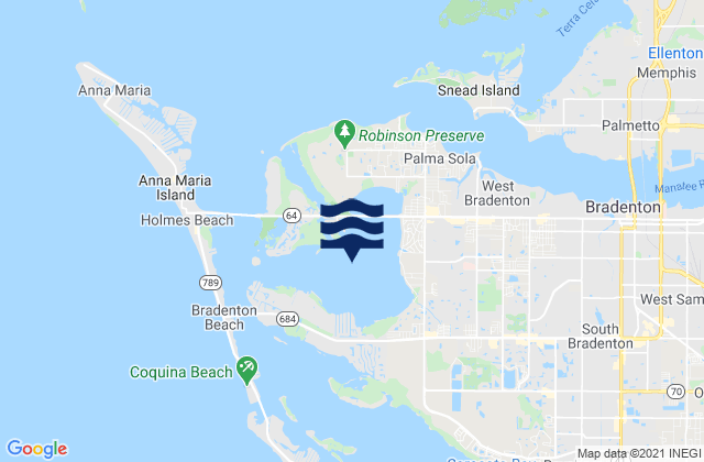 Palma Sola Bay, United States tide chart map