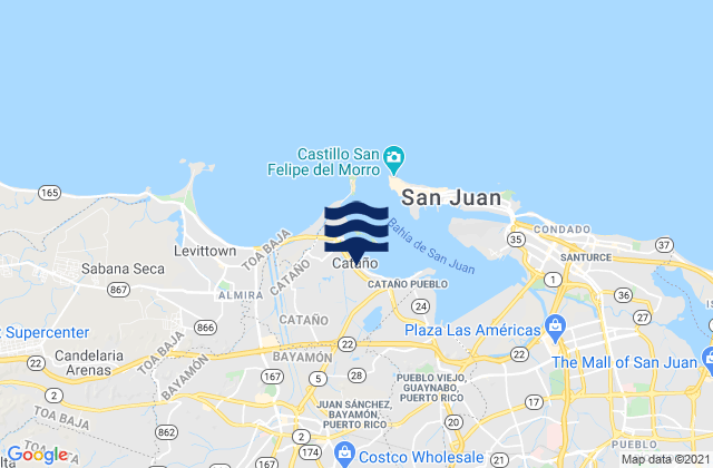 Palmas Barrio, Puerto Rico tide times map