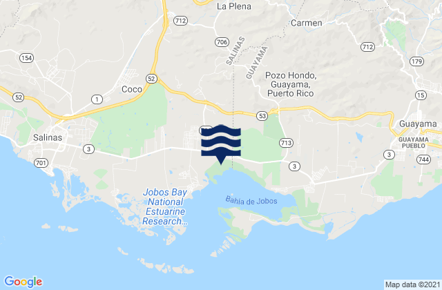 Palmas Barrio, Puerto Rico tide times map