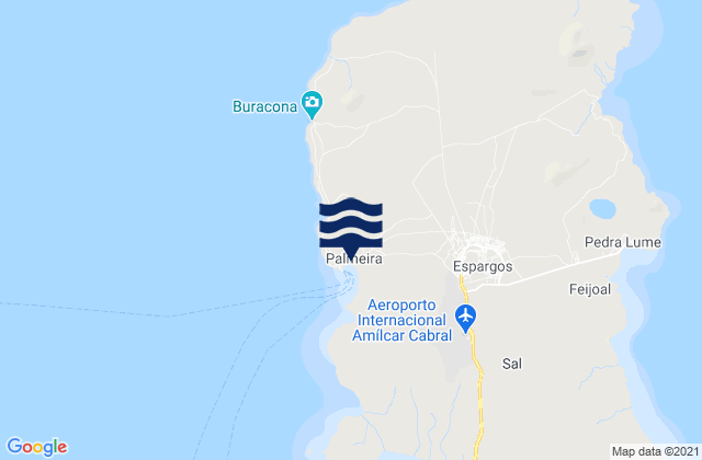 Palmeira, Cabo Verde tide times map