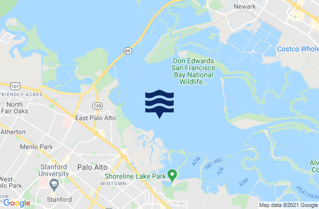Palo Alto Marker 8, United States tide chart map