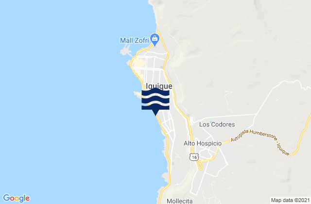 Palo Buque, Chile tide times map