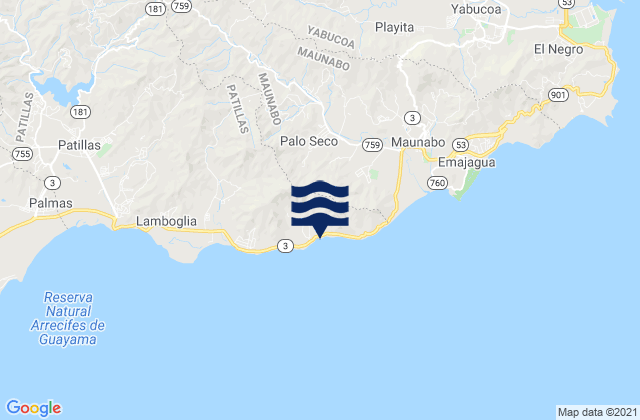 Palo Seco Barrio, Puerto Rico tide times map