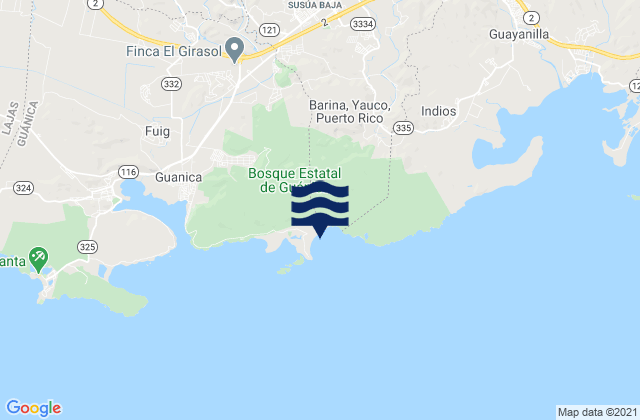 Palomas, Puerto Rico tide times map