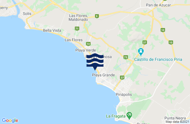 Pan de Azucar, Uruguay tide times map