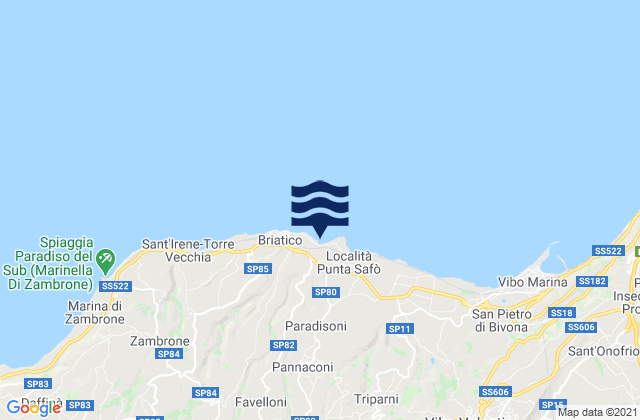 Pannaconi, Italy tide times map