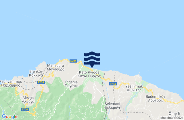 Pano Pyrgos, Cyprus tide times map