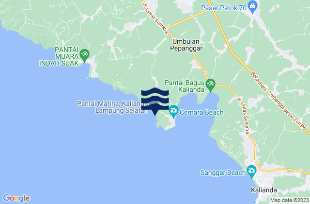 Pantai Tapak Kera, Indonesia tide times map