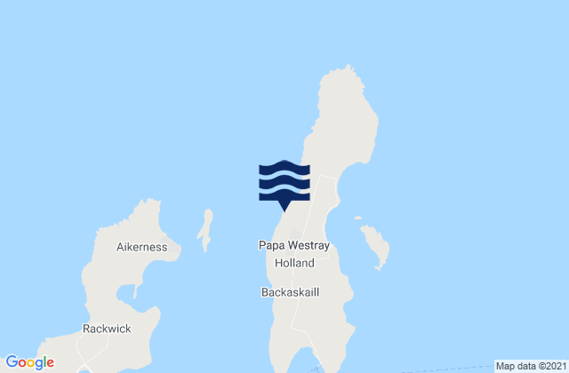 Papa Westray Island, United Kingdom tide times map