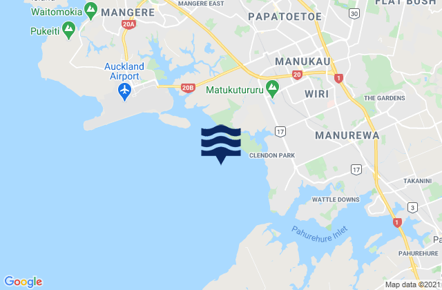 Papakura Channel - LPG Terminal, New Zealand tide times map