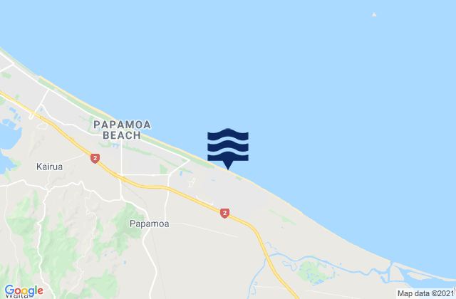 Papamoa Beach, New Zealand tide times map