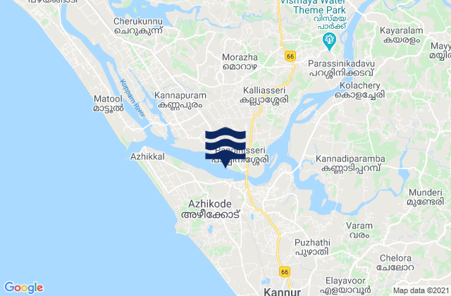 Pappinisseri, India tide times map