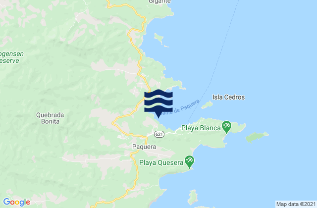 Paquera, Costa Rica tide times map