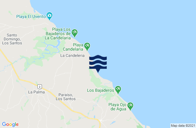 Paraiso, Panama tide times map