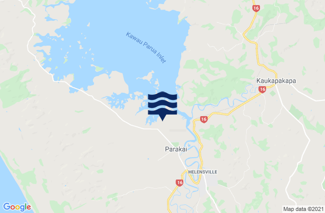 Parakai, New Zealand tide times map