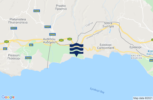 Paramali, Cyprus tide times map